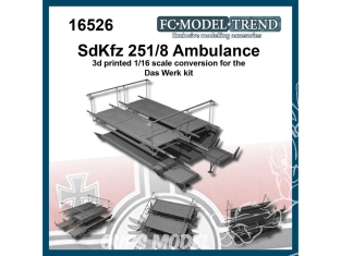 FC MODEL TREND accessoire résine 16526 Set de conversion ambulance Sd.Kfz 251/8 Das Werk 1/16