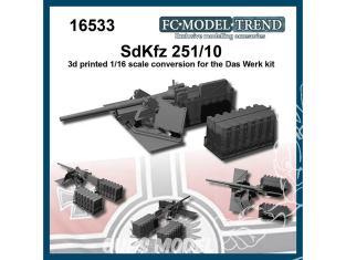 FC MODEL TREND accessoire résine 16533 Set de conversion Sd.Kfz 251/10 Das Werk 1/16