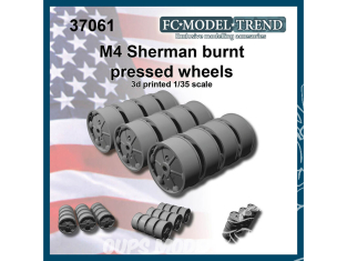 FC MODEL TREND accessoire militaire résine 37061 Roues pressées brulées M4 Sherman 1/35