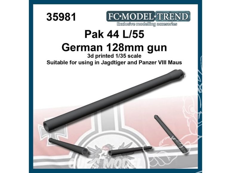 FC MODEL TREND accessoire résine 35981 Canon 128mm Pak 44 L/55 pour Jagdtiger 1/35