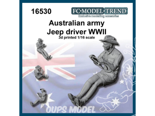FC MODEL TREND figurine résine 16530 Conducteur de Jeep Armée Australienne WWII 1/16