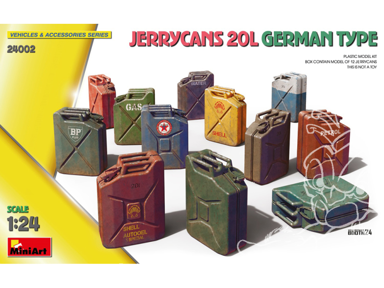 MINI ART maquette militaire 24002 JERRYCANS 20L TYPE ALLEMAND​ 1/24