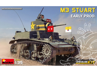 Mini Art maquette militaire 35404 M3 STUART EARLY PRODUCTION avec LIT INTERIEUR 1/35