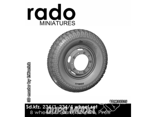 Rado miniatures accessoire RDM35S25 Roues Sd.Kfz. 234/1 - 234/4 Pirelli 1/35