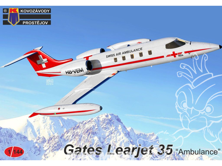 KP Model kit avion KPM14409 Learjet 35 Ambulance 1/144