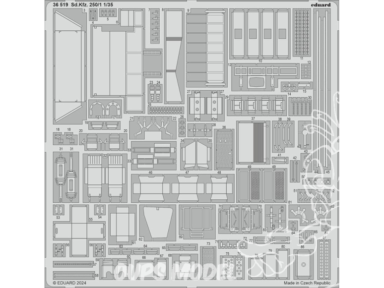 Eduard photodecoupe militaire 36519 Amélioration Sd.Kfz. 250/1 Dragon 1/35