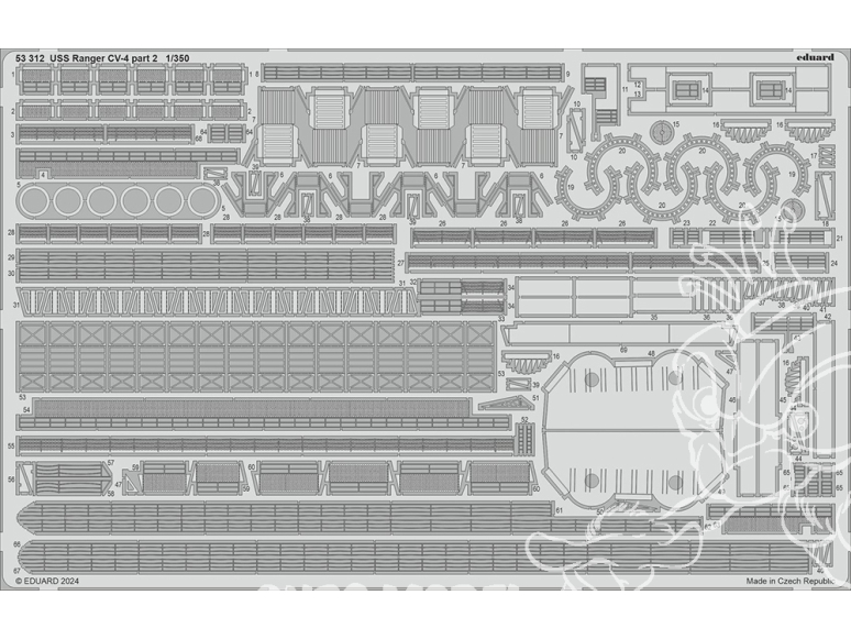 Eduard photodecoupe bateau 53312 USS Ranger CV-4 Partie 2 Trumpeter 1/350