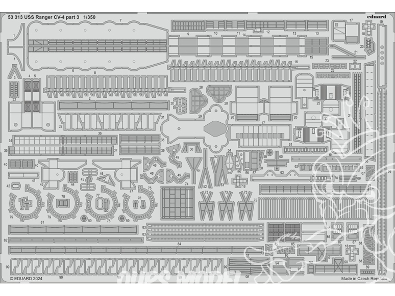 Eduard photodecoupe bateau 53313 USS Ranger CV-4 Partie 3 Trumpeter 1/350