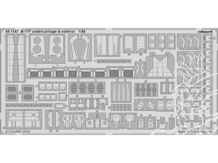 EDUARD photodecoupe avion 481147 Undercarriage & Extérieur B-17F Eduard 1/48