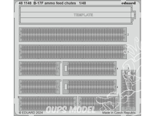 EDUARD photodecoupe avion 481148 Goulottes d'alimentation en munitions B-17F Eduard 1/48