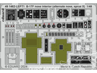 EDUARD photodecoupe avion 491462 Intérieur nez B-17F (nez alternatif grappe X) Eduard 1/48