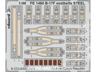 EDUARD photodecoupe avion FE1460 Harnais métal B-17F Eduard 1/48