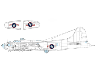 Eduard Express Mask EX1054 B-17F Insigne national US avec ligne rouge extérieur Eduard 1/48