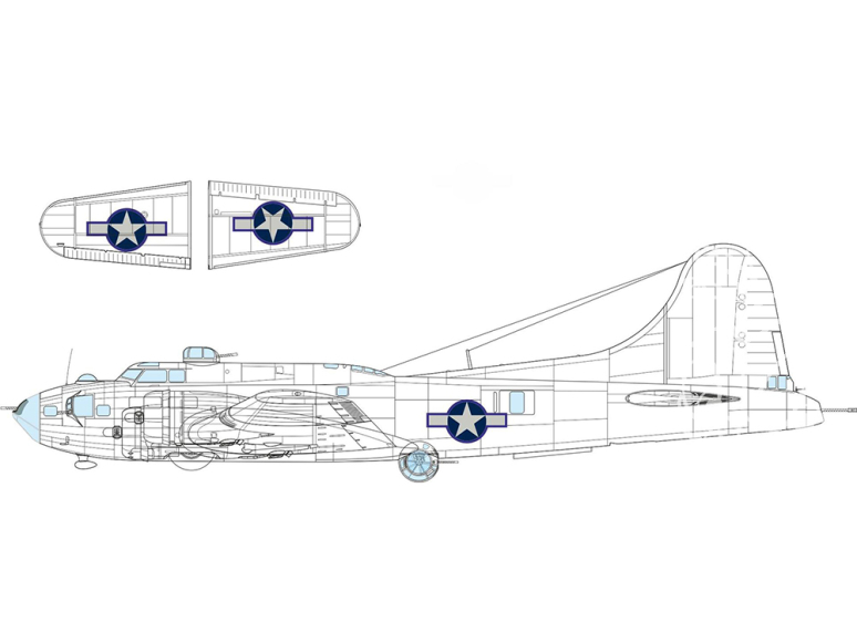 Eduard Express Mask EX1055 B-17F Insigne national US avec ligne bleue extérieur Eduard 1/48