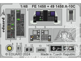 EDUARD photodecoupe avion FE1458 Zoom amélioration A-10C Great Wall Hobby 1/48