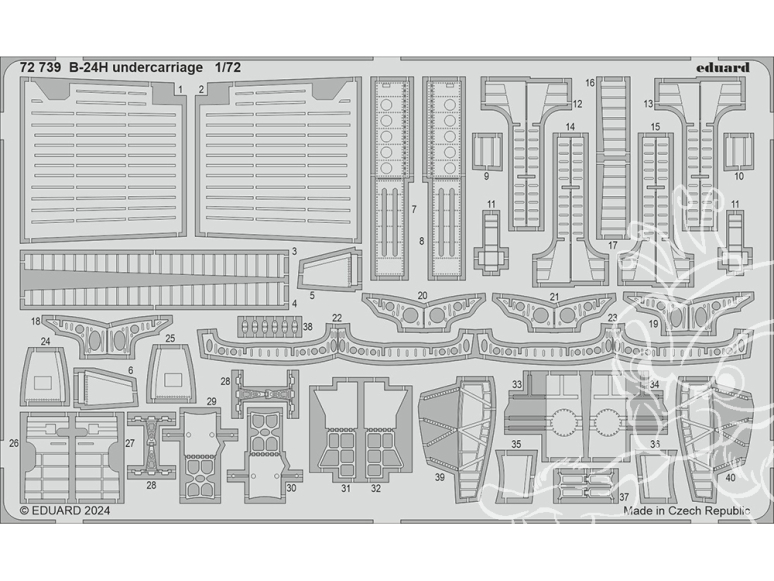 Eduard photodecoupe avion 72739 Undercarriage B-24H Airfix 1/72