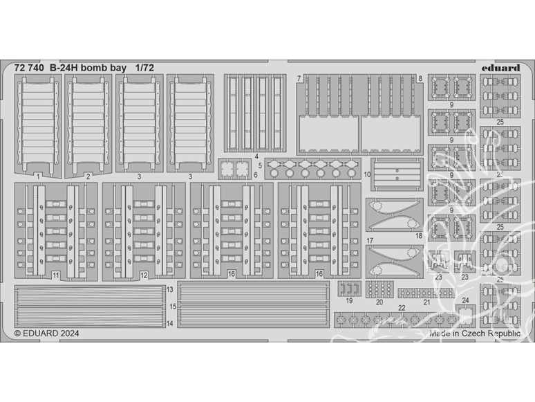 Eduard photodecoupe avion 72740 Baie de bombe B-24H Airfix 1/72