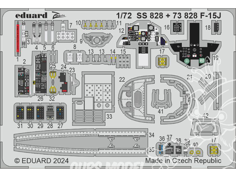 Eduard photodecoupe avion SS828 Zoom amélioration F-15J Finemolds 1/72