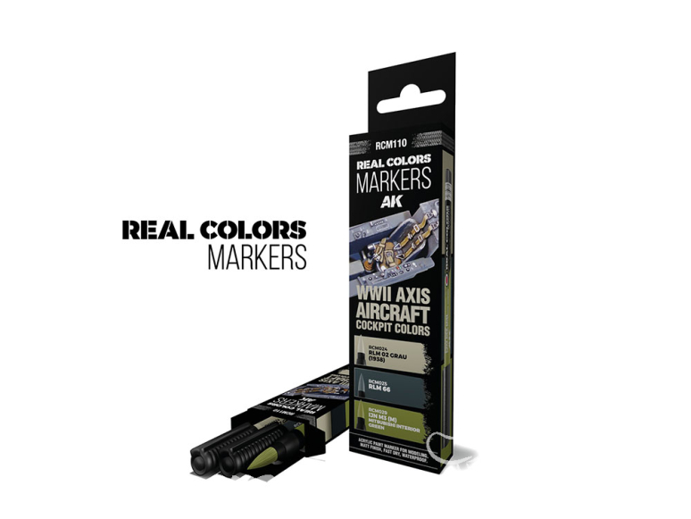 Ak Interactive RCM110 RC MARKER SET COULEURS DU COCKPIT DES AVIONS DE L'AXE WWII