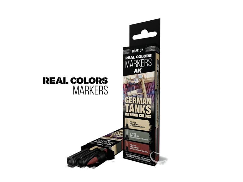 Ak Interactive RCM107 RC MARKER SET COULEURS INTÉRIEURES DES CHARS ALLEMANDS