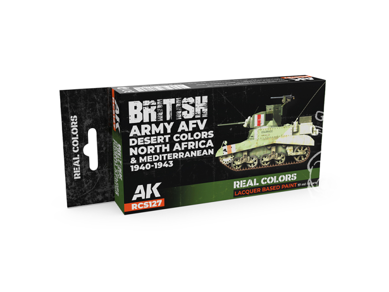 Ak interactive Real Colors Set RCS127 Couleurs du désert AFV de l'armée britannique. Afrique du Nord et Méditerranée 1940-1943