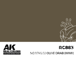 Ak interactive Real Colors RC883 Vert Olive WWII - No.9/No.22 Olive Drab WWII 17ml