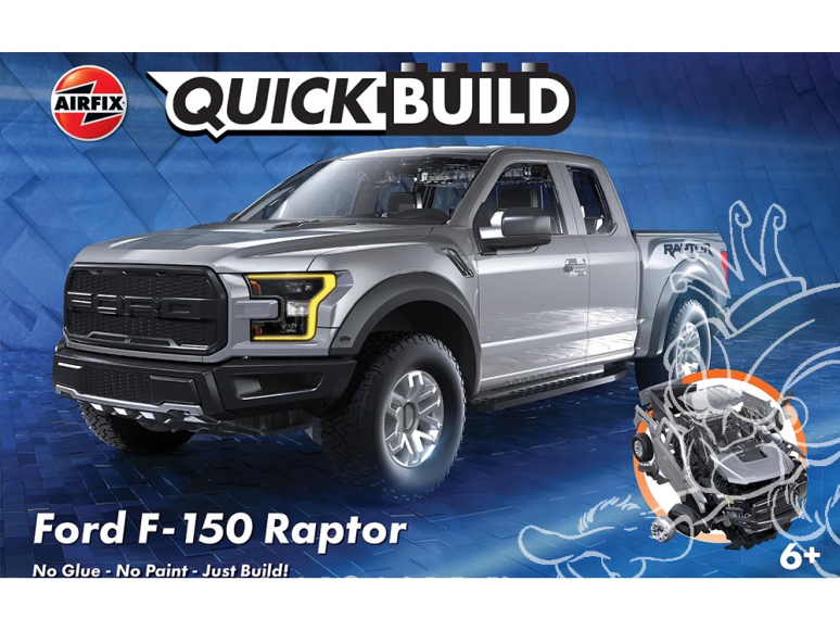 Airfix maquette voiture J6053 QUICKBUILD Ford F-150 Raptor Gris