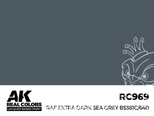 Ak interactive Real Colors RC969 Gris mer extra foncé - RAF Extra dark sea grey BS381C/640 17ml