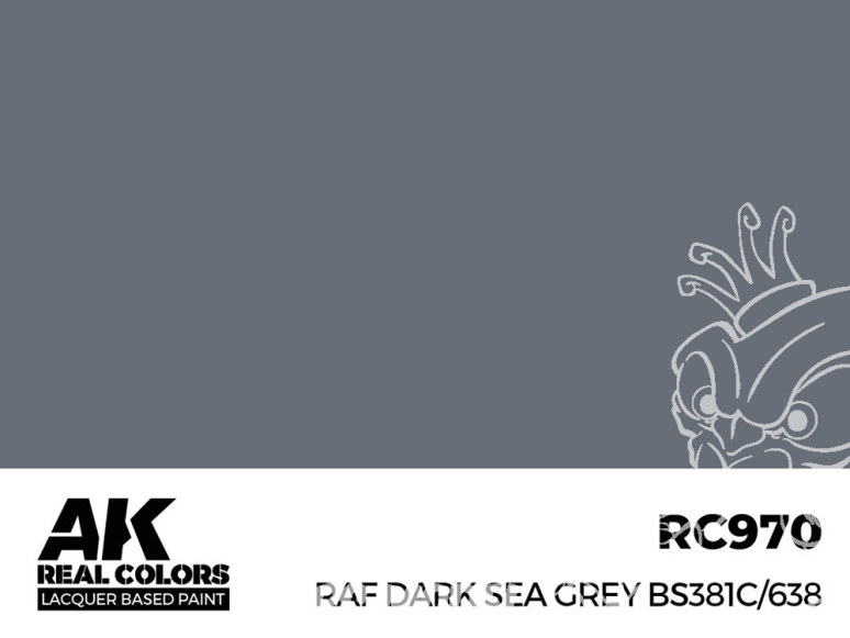 Ak interactive Real Colors RC970 Gris mer foncé - RAF Dark sea grey BS381C/638 17ml