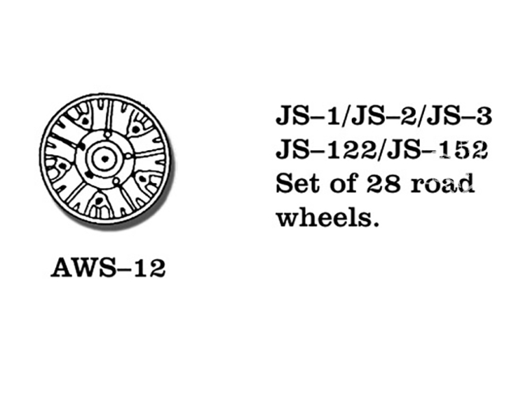 Friul Model AWS-12 Roues métal route JS-1 / JS-2 / JS-3 / JS-122 - JS-152 1/35