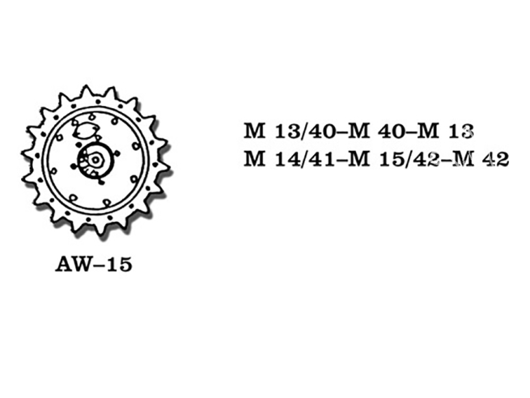 Friul Model AW-15 Roues métal M13/40 - M40 - M14/41 - M15/42 - M13 - M42 1/35