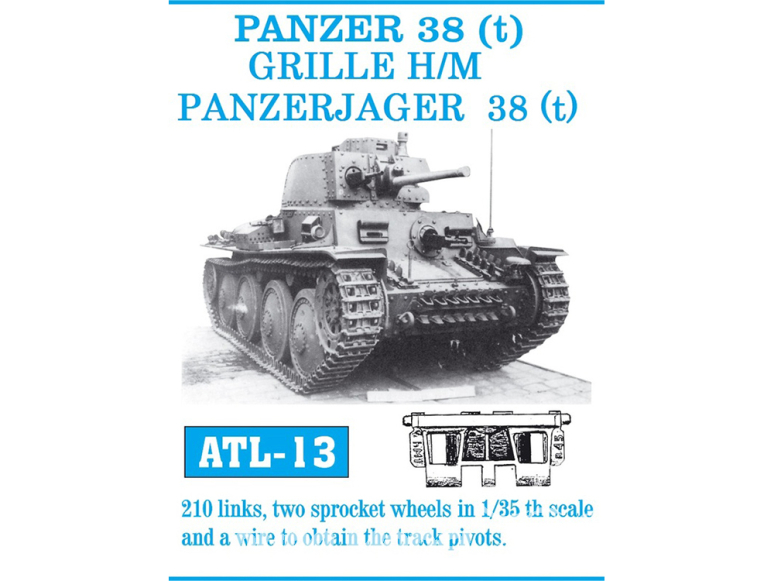 Friul Model ATL-013 Chenilles métal Panzer 38(t) / Grille H/M / Panzerjager 38(t) 1/35