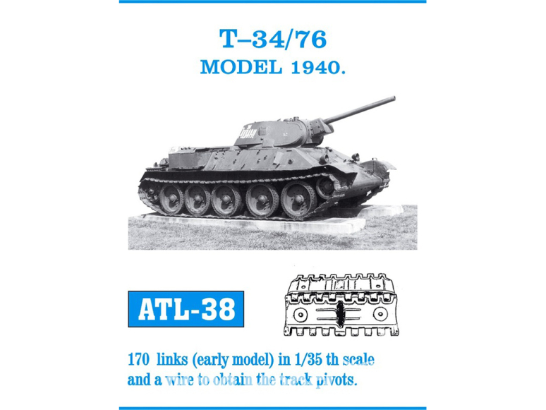 Friul Model ATL-038 Chenilles métal T-34/76 Model 1940 1/35