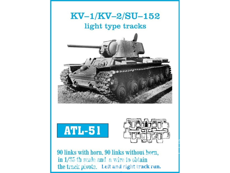 Friul Model ATL-051 Chenilles métal KV-1 / KV-2 chenilles type léger 1/35