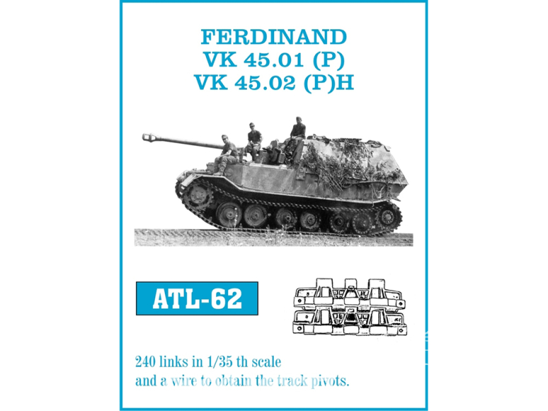 Friul Model ATL-062 Chenilles métal Ferdinand / VK 45.01 (P) / VK 45.02 (P)H 1/35