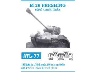 Friul Model ATL-077 Chenilles métal M26 Pershing steel tracks links 1/35