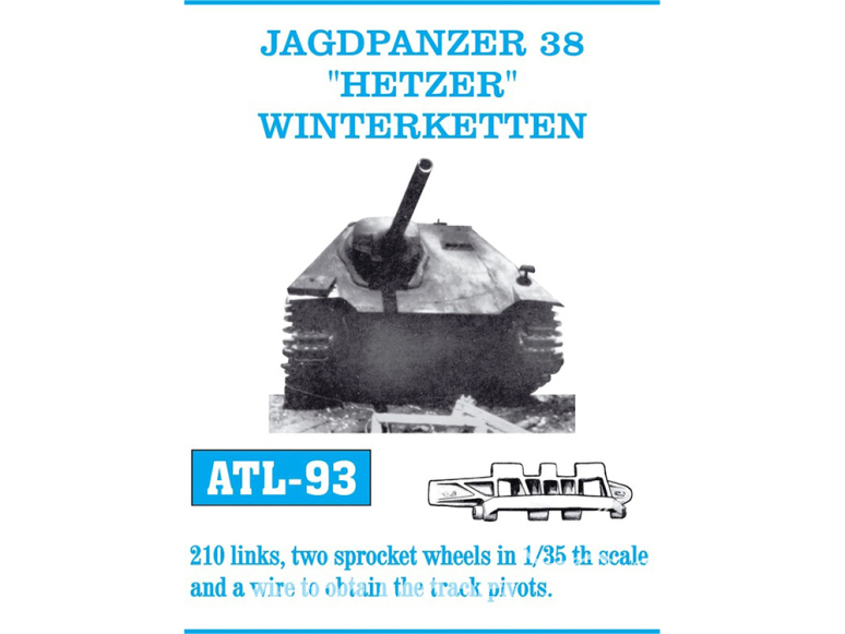 Friul Model ATL-093 Chenilles métal Jagdpanzer 38 "Hetzer" Winterketten 1/35