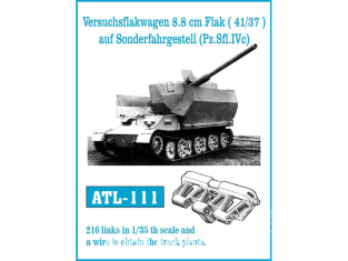 Friul Model ATL-111 Chenilles métal Versuchsflakwagen 8.8cm Flak (41/37) auf Sonderfahrgestell (Pz.Sfl.IVc) 1/35