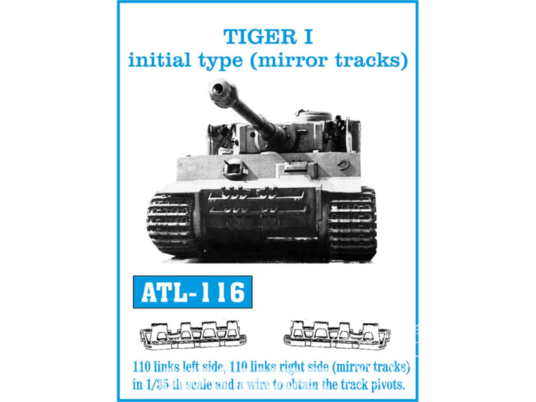 Friul Model ATL-116 Chenilles métal Tiger I Initial Type (mirror tracks) 1/35