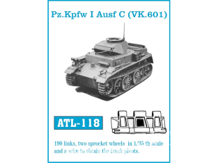 Friul Model ATL-118 Chenilles métal Pz.Kpfw I Ausf C (VK.601) 1/35