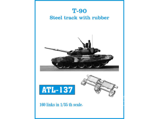 Friul Model ATL-137 Chenilles métal T-90 Steel track with rubber 1/35