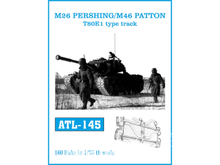 Friul Model ATL-145 Chenilles métal M26 Pershing / M46 Patton T80E1 type track 1/35