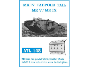 Friul Model ATL-148 Chenilles métal Mark IV Tadpole Tail / Mark V / Mark IX 1/35