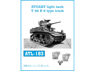 Friul Model ATL-183 Chenilles métal STUART light tank T36 E6 type track 1/35