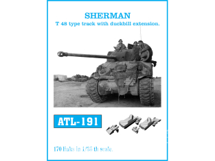 Friul Model ATL-191 Chenilles métal Sherman T48 Type track with duckbill extension 1/35