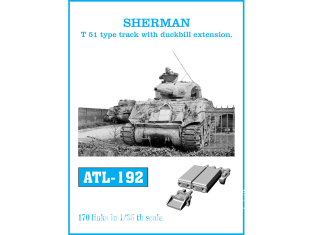 Friul Model ATL-192 Chenilles métal Sherman T51 Type track with duckbill extension 1/35