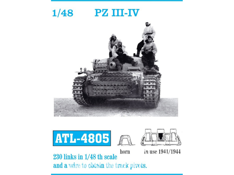 Friul Model ATL-4805 Chenilles métal Pz III-IV 1/48