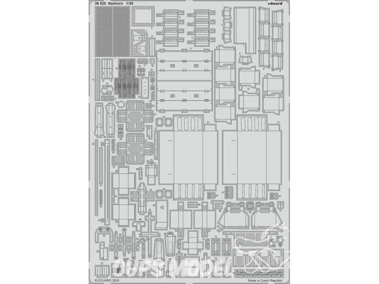 Eduard photodecoupe militaire 36520 Amélioration Nashorn Tamiya 1/35