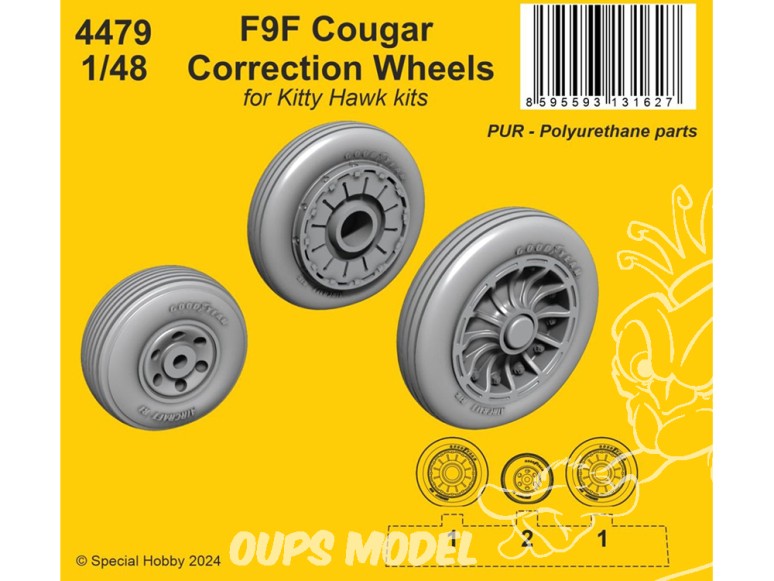 CMK kit resine 4479 Roues de correction F9F Cougar pour kits Kitty Hawk 1/48