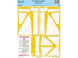 Special Hobby Masque avion M48022 AJ/JA/SF-37 Viggen (Single Seater) Splinter Camo kit Special Hobby 1/48